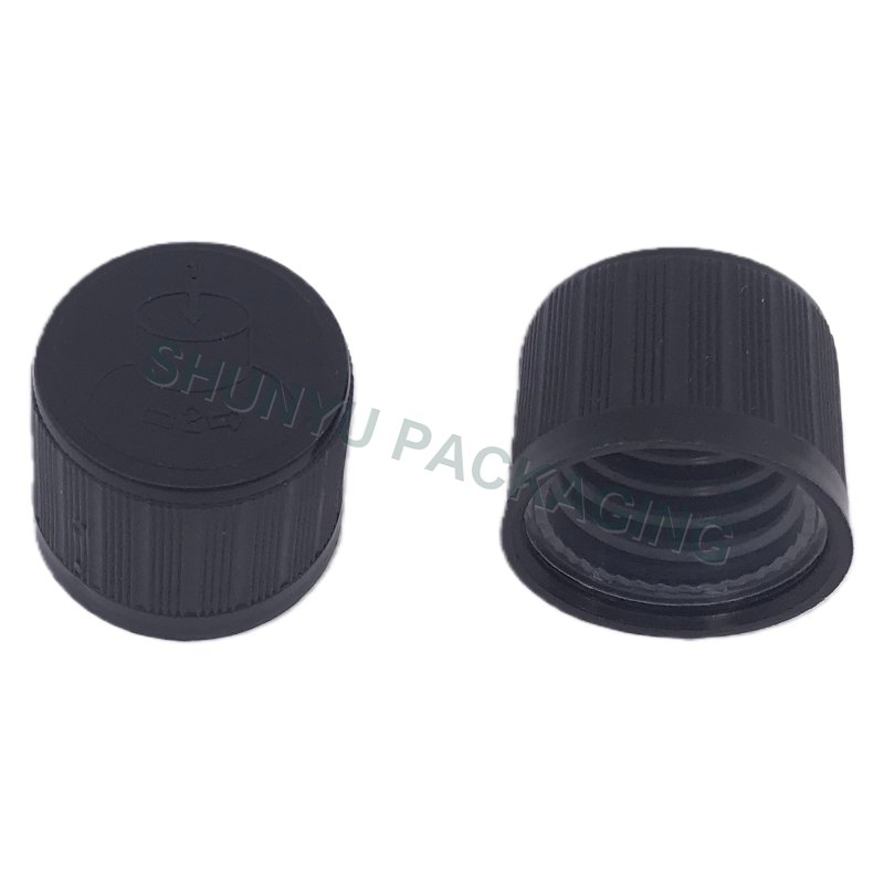 18-415 Black Child Resistant Screw Cap for Essential Oil Bottles