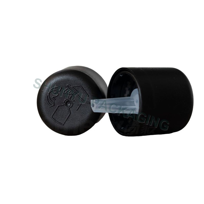 18-415 Black Euro Child Resistant Cap with Orifice Reducer Insert