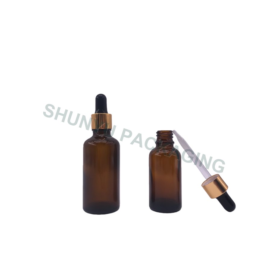 18mm 18-415 Shiny Gold Aluminum Dropper with Sharp Tip Glass Pipette