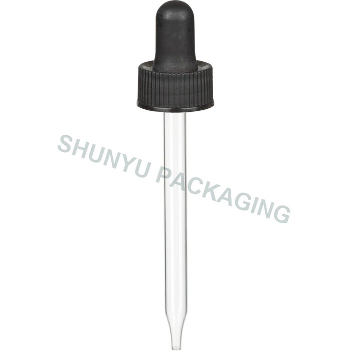 20mm 20-400 Black Glass Dropper for 1 oz Boston Bottles