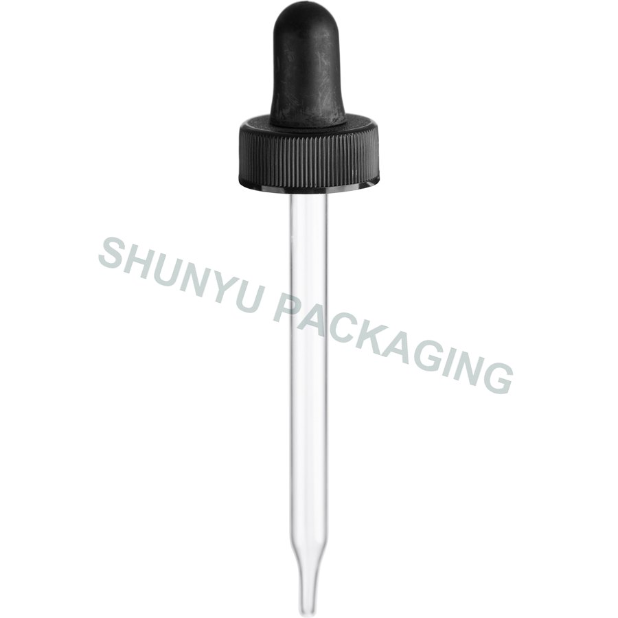 22mm 22-400 Black Glass Dropper for 8 Dram Vials