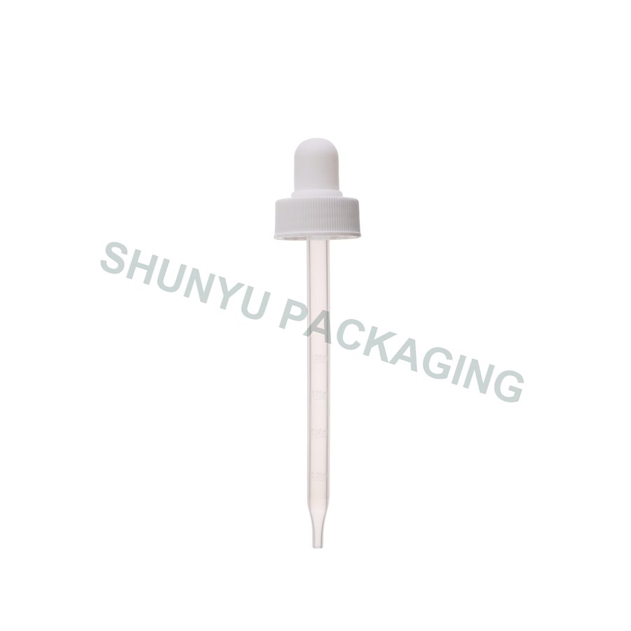 24mm 24-400 White Plastic Dropper with Ribbed Cap & 110mm Graduated PP Pipette