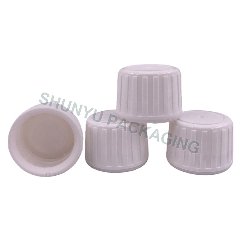 28mm 28-410 Black/White Tamper Evident Plastic Screw Caps for Syrup Bottle